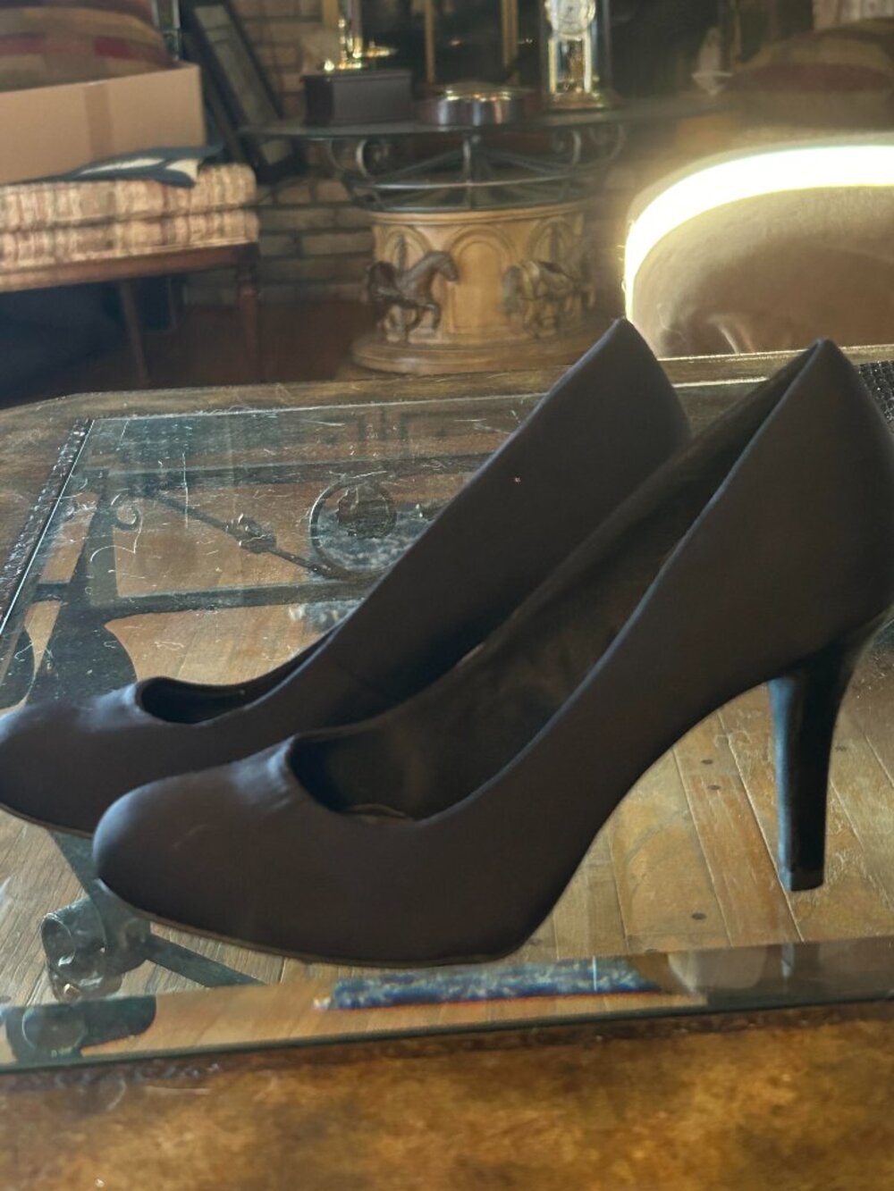 9 & Co. Women's Black Round-Toe Heels